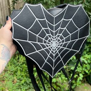 Heart-Shaped Spider Web Backpack